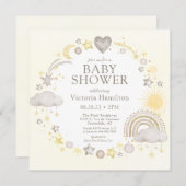 Boho Waterverf Rainbow Baby shower Kaart (Voorkant / Achterkant)