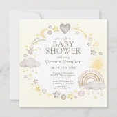 Boho Waterverf Rainbow Baby shower Kaart (Voorkant)