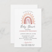 Boho Waterverf Rainbow Baby shower Kaart (Voorkant / Achterkant)