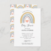 Boho Waterverf Rainbow Baby shower Kaart (Voorkant / Achterkant)