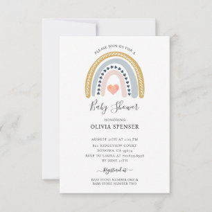 Boho Waterverf Rainbow Baby shower Kaart
