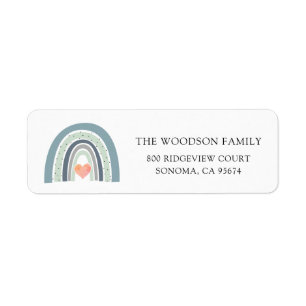 Boho Waterverf Rainbow Baby shower Label