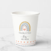 Boho Waterverf Rainbow Baby shower Papieren Bekers (Voorkant)