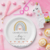 Boho Waterverf Rainbow Baby shower Papieren Bordje (Feest)
