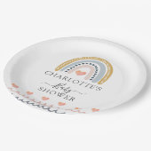 Boho Waterverf Rainbow Baby shower Papieren Bordje (Gekanteld)