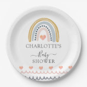 Boho Waterverf Rainbow Baby shower Papieren Bordje (Voorkant)
