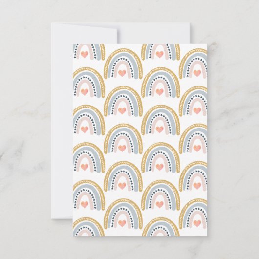 Boho Waterverf Rainbow Baby shower Uitnodiging (Achterkant)