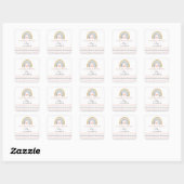 Boho Waterverf Rainbow Baby shower Uitnodiging Vierkante Sticker (Vel)