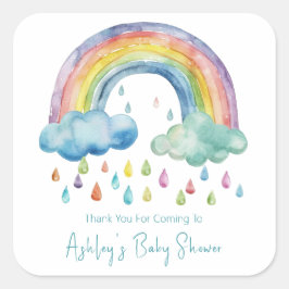 Boho Waterverf Rainbow Baby shower Vierkante Sticker