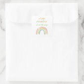 Boho Waterverf Rainbow Baby shower Vierkante Sticker (Tas)