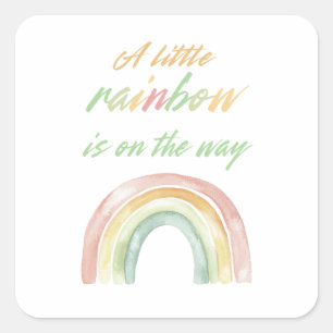 Boho Waterverf Rainbow Baby shower Vierkante Sticker