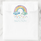 Boho Waterverf Rainbow Baby shower Vierkante Sticker (Tas)