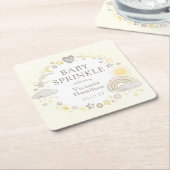 Boho Waterverf Rainbow Baby Sprinkle Kartonnen Onderzetters (Schuin)