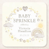 Boho Waterverf Rainbow Baby Sprinkle Kartonnen Onderzetters (Voorkant)