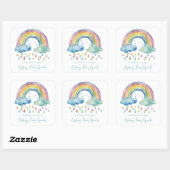 Boho Waterverf Rainbow Baby Sprinkle Vierkante Sticker (Vel)
