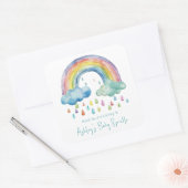 Boho Waterverf Rainbow Baby Sprinkle Vierkante Sticker (Envelop)