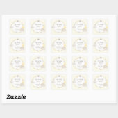 Boho Waterverf Rainbow Baby Sprinkle Vierkante Sticker (Vel)