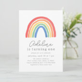 Boho Waterverf Rainbow Birthday Kaart (Staand voorkant)