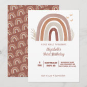 Boho Waterverf Rainbow Birthday | Pampas Grass I Kaart (Voorkant / Achterkant)