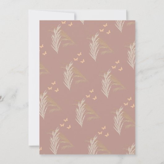 Boho Waterverf Rainbow Birthday | Pampas Grass Kaart (Achterkant)