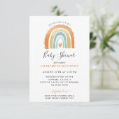 Boho Waterverf Rainbow Boy Baby shower Kaart (Staand voorkant)