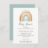 Boho Waterverf Rainbow Boy Baby shower Kaart (Voorkant / Achterkant)