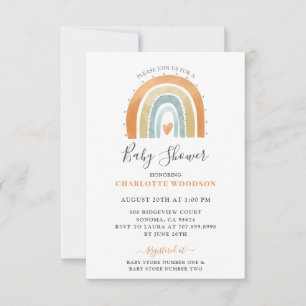 Boho Waterverf Rainbow Boy Baby shower Kaart