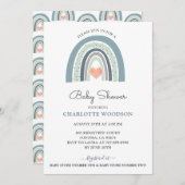 Boho Waterverf Rainbow Boy Baby shower Kaart (Voorkant / Achterkant)