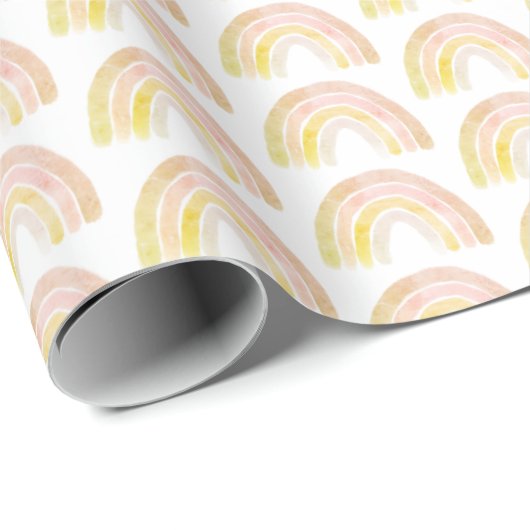 Boho Waterverf Rainbow Cadeaupapier (Rol Hoek)