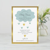 Boho Waterverf Rainbow Cloud Blue Baby Boy Shower Kaart (Staand voorkant)