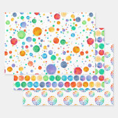 Boho Waterverf Rainbow Dot Wrapping Paper Set