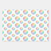 Boho Waterverf Rainbow Dot Wrapping Paper Set (Voorkant 3)