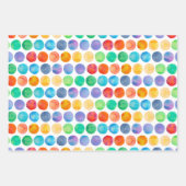 Boho Waterverf Rainbow Dot Wrapping Paper Set (Voorkant 2)