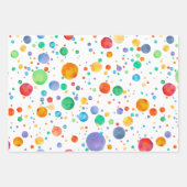 Boho Waterverf Rainbow Dot Wrapping Paper Set (Voorkant)