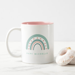 Boho Waterverf Rainbow Gepersonaliseerd Tweekleurige Koffiemok