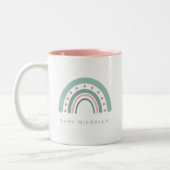 Boho Waterverf Rainbow Gepersonaliseerd Tweekleurige Koffiemok (Links)