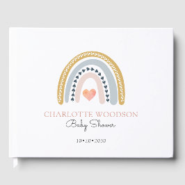 Boho Waterverf Rainbow Girl Baby shower Gastenboek