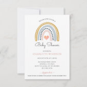 Boho Waterverf Rainbow Girl Baby shower Kaart (Voorkant)