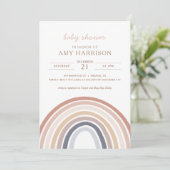 Boho Waterverf Rainbow Girl Baby shower Kaart (Staand voorkant)