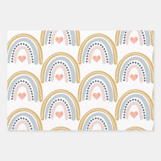 Boho Waterverf Rainbow Inpakpapier Vel (Voorkant)