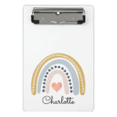 Boho Waterverf Rainbow Kind Gepersonaliseerd Mini Klembord (Voorkant)