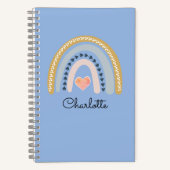 Boho Waterverf Rainbow Kind Gepersonaliseerd Notitieboek (Voorkant)