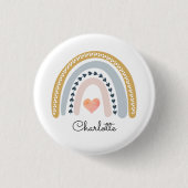 Boho Waterverf Rainbow Kind Gepersonaliseerd Ronde Button 3,2 Cm (Voorkant)