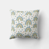 Boho Waterverf Rainbow Name Modern Blue Kussen (Achterkant)