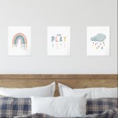 Boho Waterverf Rainbow Nursery Decor Muurkunst Sets (Slaapkamer)