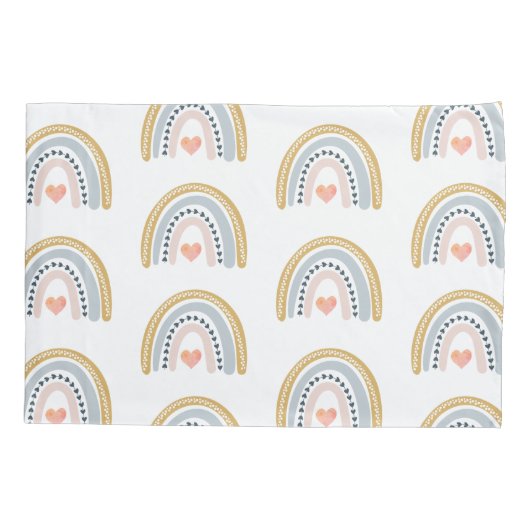 Boho Waterverf Rainbow Pattern Kussensloop (Achterkant)