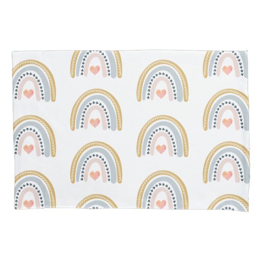 Boho Waterverf Rainbow Pattern Kussensloop (Voorkant)
