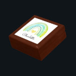 Boho Waterverf Rainbow Specialized Jewelry Box Cadeaudoosje<br><div class="desc">Een gepersonaliseerde boho-stijl waterverf regenboogjuwelen doos voor een jong meisje.</div>