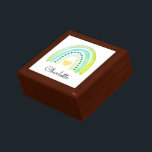 Boho Waterverf Rainbow Specialized Jewelry Box Cadeaudoosje<br><div class="desc">Een gepersonaliseerde boho-stijl waterverf regenboogjuwelen doos voor een jong meisje.</div>