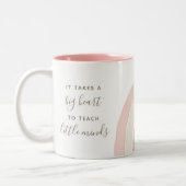 Boho Waterverf Rainbow Teacher Appreciation Tweekleurige Koffiemok (Links)